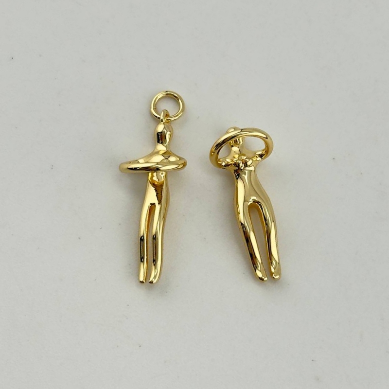 Подвеска Человечки 25,5мм цвет золото