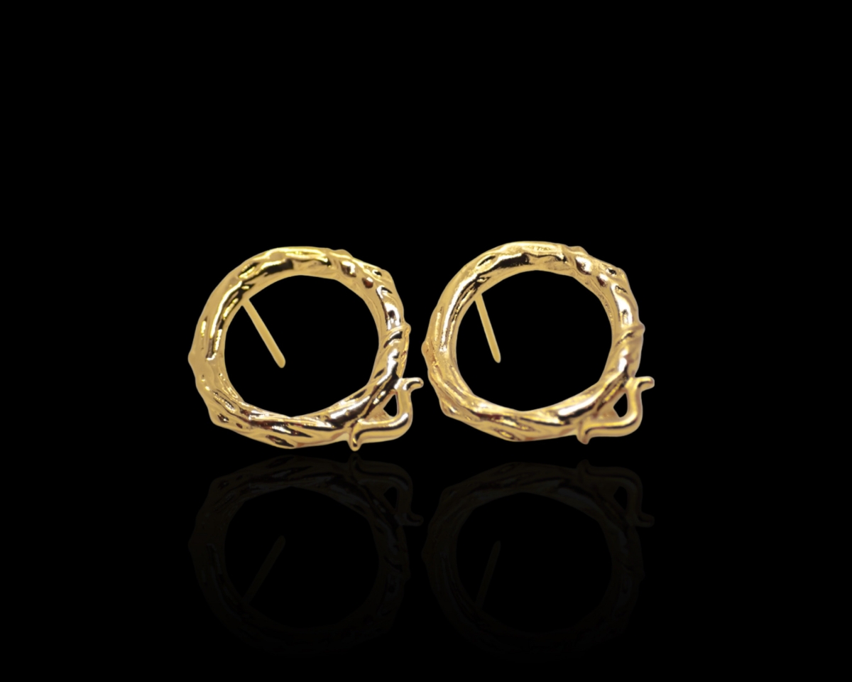 Швензы-серьги винтажное кольцо ; цвет золото; 19*22мм